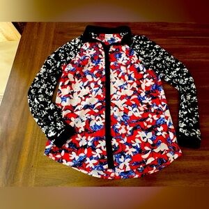 Peter Pilotto Red and Blue Floral Blouse